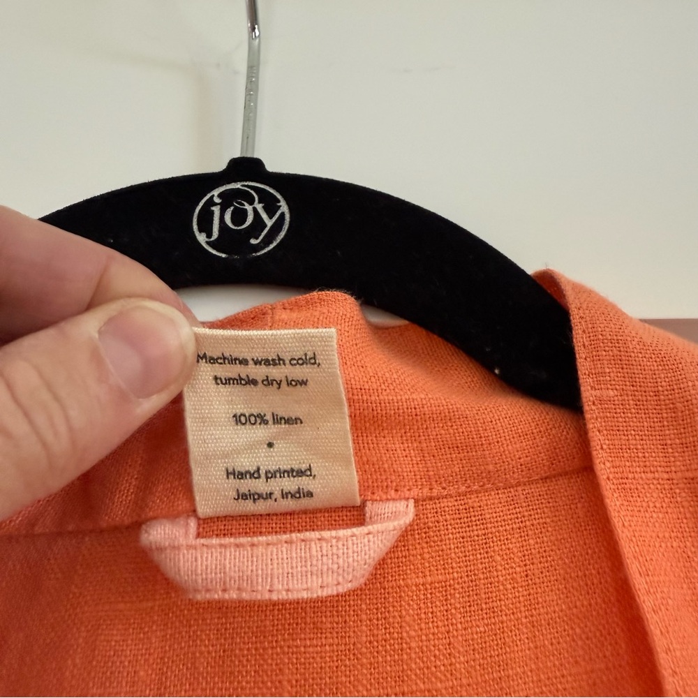 Block Shop Textiles Dot Dash Robe in Apricot XXL-XXXL Petite - Picture 6 of 8